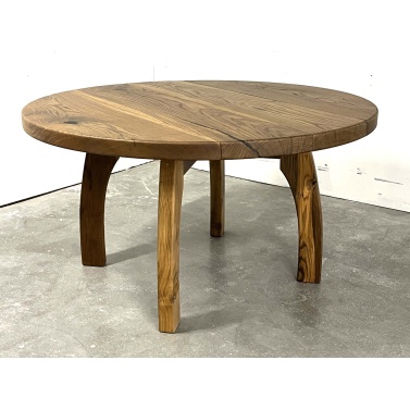 Круглый стол из слэбов дуба